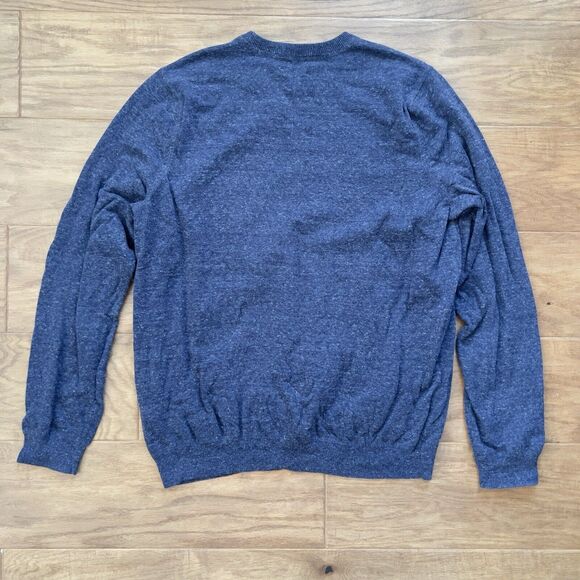J. McLaughlin Sweater Men’s Size L Cotton Crew Neck Pullover Denim Blue - Picture 2 of 7
